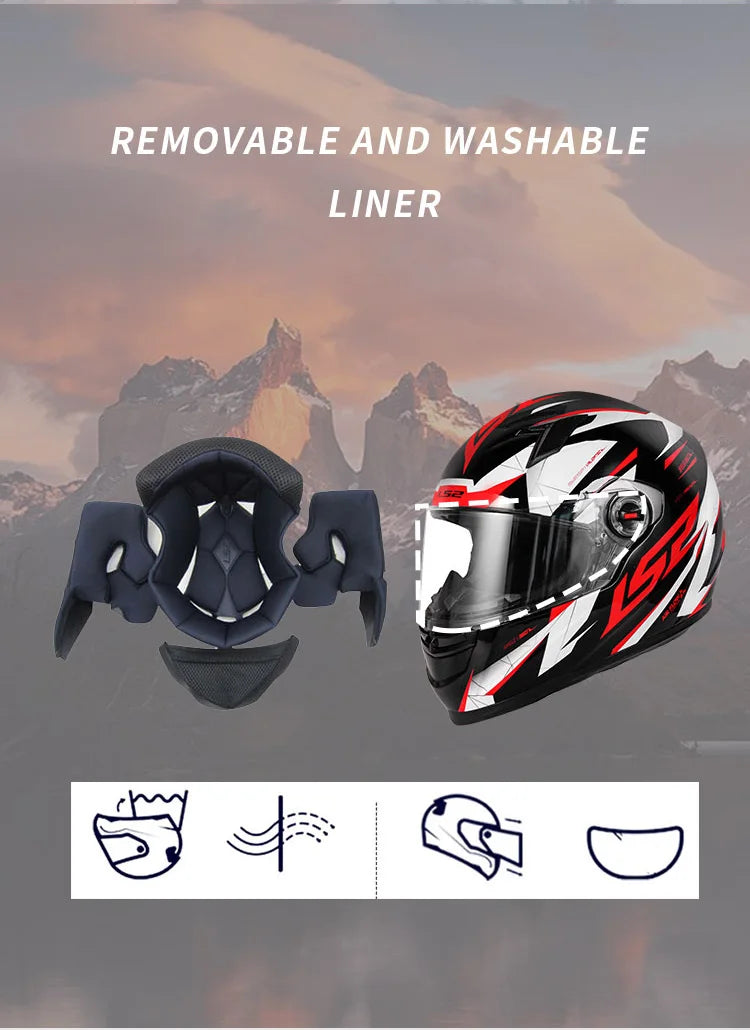 LS2 FF358 Full Face Motorcycle Helmet LS2 motocross racing helmets ECE certification