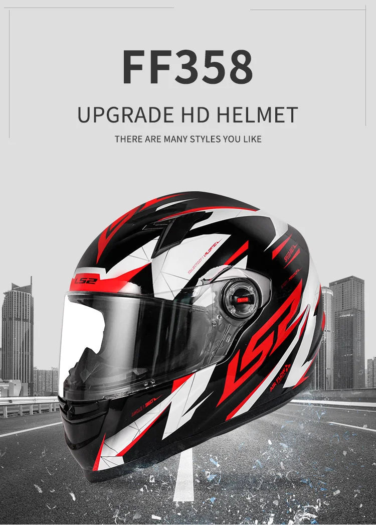 LS2 FF358 Full Face Motorcycle Helmet LS2 motocross racing helmets ECE certification