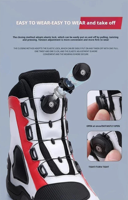 JG-Wolf Waterproof Motorcycle Boots Men Women Off-road Adventure Motorbike Boots Casual Riding Shoes Leather Motorcyclist Shoes