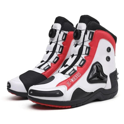JG-Wolf Waterproof Motorcycle Boots Men Women Off-road Adventure Motorbike Boots Casual Riding Shoes Leather Motorcyclist Shoes