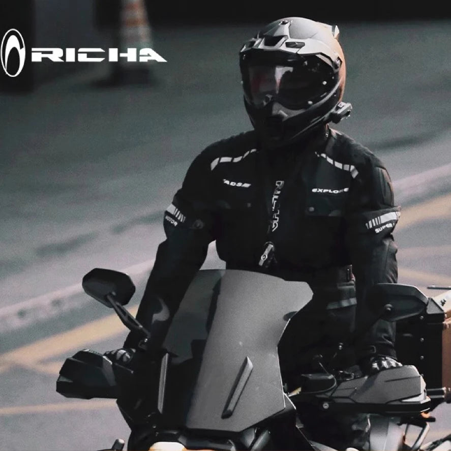 RICHA Moottoripyöräpuku Talveen - CE-Suojattu Vedenpitävä Takki ja Housut