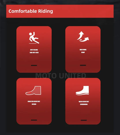 JG Wolf Men's Motorcycle Boots, Breathable Leather Motocross Boots, Reflective Motorcycle Boots, Black Racing Boots, Non-Slip