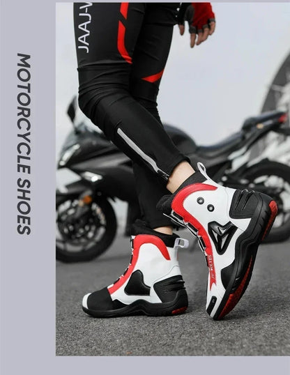 JG-Wolf Waterproof Motorcycle Boots Men Women Off-road Adventure Motorbike Boots Casual Riding Shoes Leather Motorcyclist Shoes