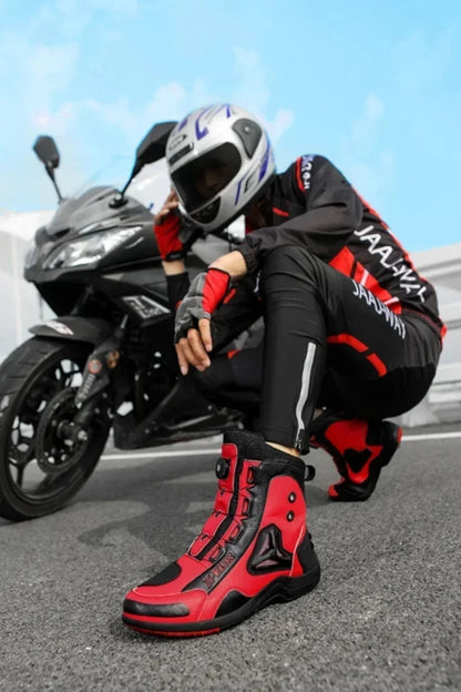 JG-Wolf Waterproof Motorcycle Boots Men Women Off-road Adventure Motorbike Boots Casual Riding Shoes Leather Motorcyclist Shoes